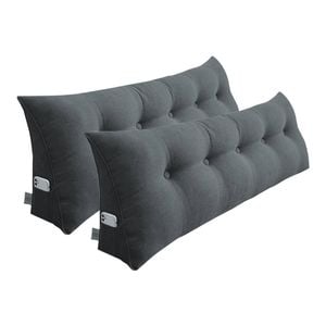 SOGA 2x 150cm Dark Grey Wedge Pillows