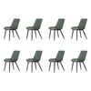 Familand Dining Chairs Set of 8 Padded Seat Kitchen Living Room Chair Leather in Green