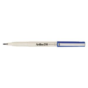 Artline Fineliner Medium Pen 0.6mm (Box of 12) (Blue)