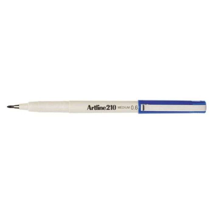 Artline Fineliner Medium Pen 0.6mm (Box of 12) (Blue)