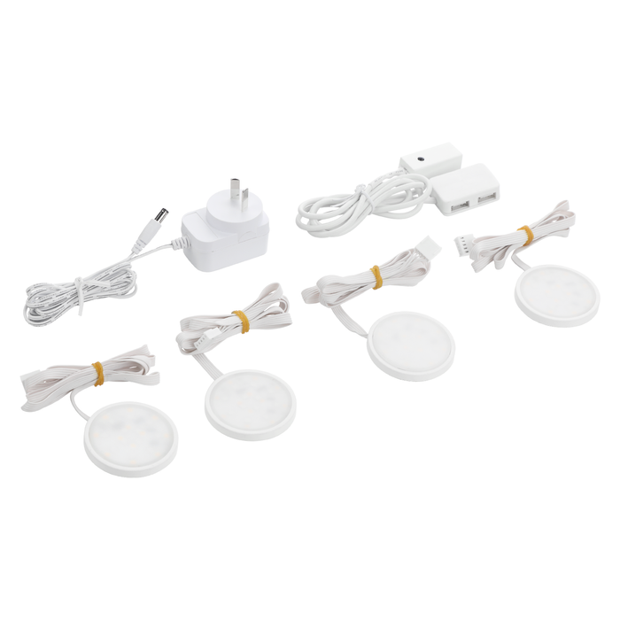 Arlec RGBW Puck Light Kit With Remote - 4 Pack