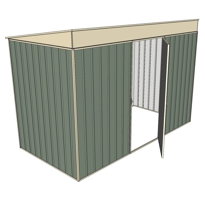 Build-a-Shed 1.5 x 2 x 3m Single Hinged Side Door Skillion Shed - Green