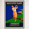 Galrie Vintage Vancouver Island Golf Travel Poster - A Nostalgic Home Decor, Black Frame, A0 84 x 119cm (33 x 47inch)