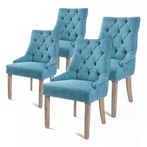 La Bella Set of 4 Blue Amour French Provincial Dining Chair