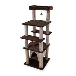 Costway 148cm Cat Tree Kitten Tower Pet Condo House Scratching Post Brown