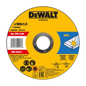 DeWALT 100 x 1 x 16mm High Performance Bonded Disc Thin Fast Cut - 10 Pack