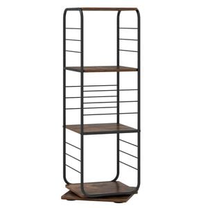Costway Rotating Bookshelf Bookcase Storage Shelf Display Rack Brown