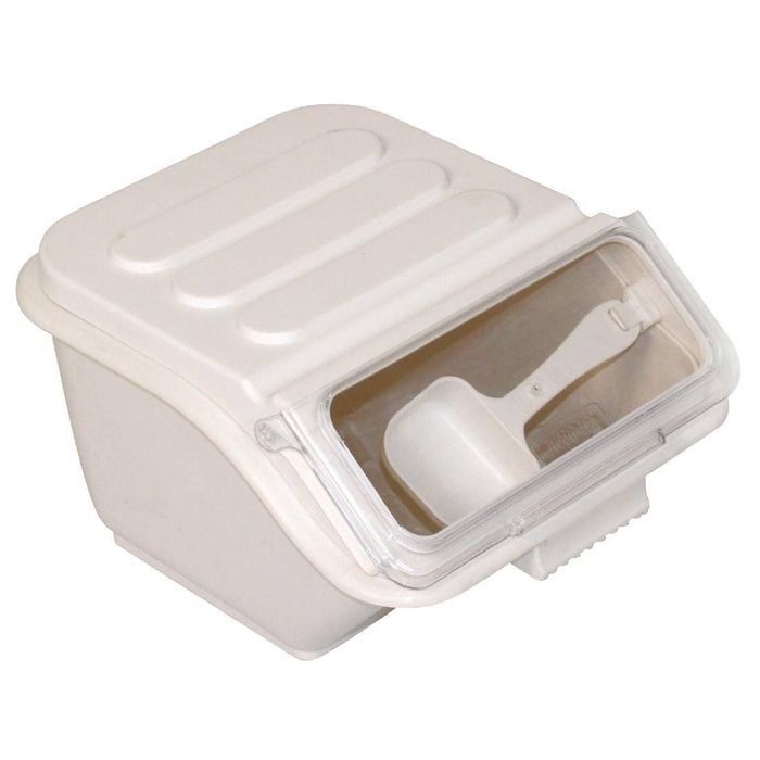 Vogue Ingredient Bin Polypropylene Food Storage With Scoop And Sliding Lid 18ltr 420x305x600mm