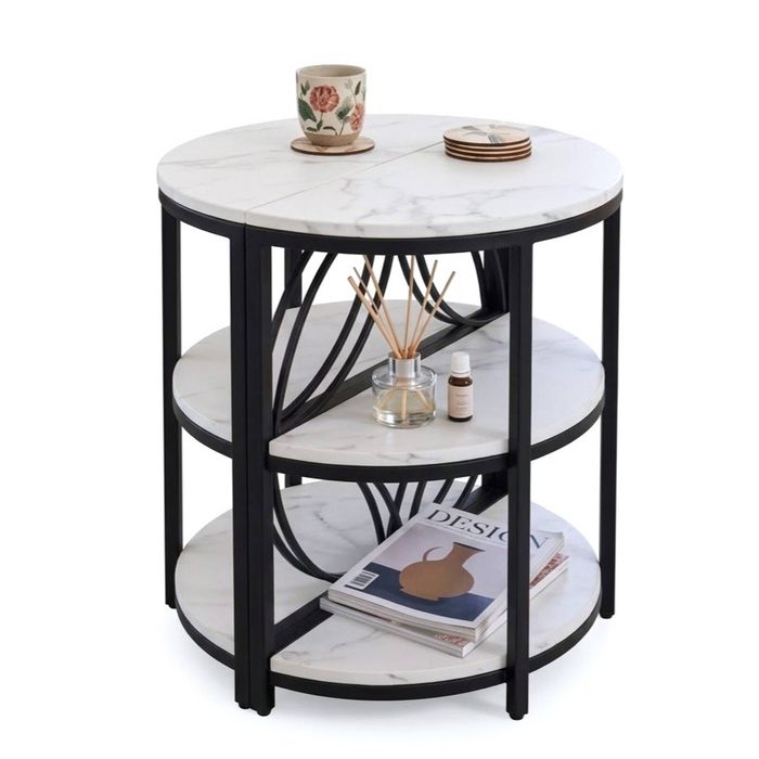 Artiss Set of 2 End Table 3 Tier Coffee Table