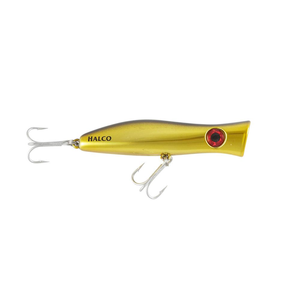 Halco Roosta Popper 105 Hard Body Surface Fishing Lure H51 Chrome Gold Black Back