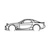 Ignite Laser Mazda FD RX7 Silhouette Metal Wall Art Coated Black 15.7inch/40cm