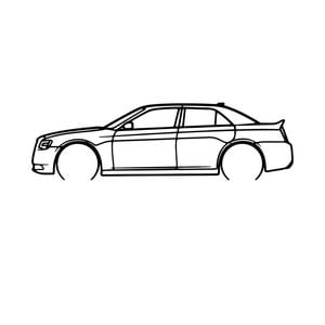 Ignite Laser Chrysler 300 Silhouette Metal Wall Art Rustic Metal 47inch/120cm