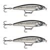 3x Rapala 10cm X Rap Magnum Prey Lipless Hard Body Fish Lures - Chrome Mackerel