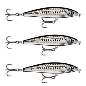 3x Rapala 10cm X Rap Magnum Prey Lipless Hard Body Fish Lures - Chrome Mackerel