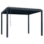 Backyard Discovery 3.7 x 3m Sarasota Galvanised Steel Outdoor Louvered Pergola Kit With Adjustable Steel Roof and PowerPort