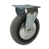 Easyroll 100mm 55kg Load Grey Rubber Fixed Plate Castor