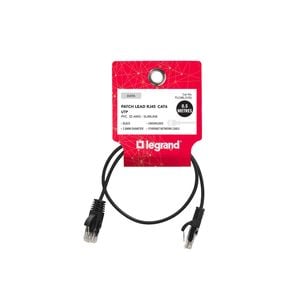 Legrand 0.5m Black Cat6 RJ45 UTP Slimline Patch Lead