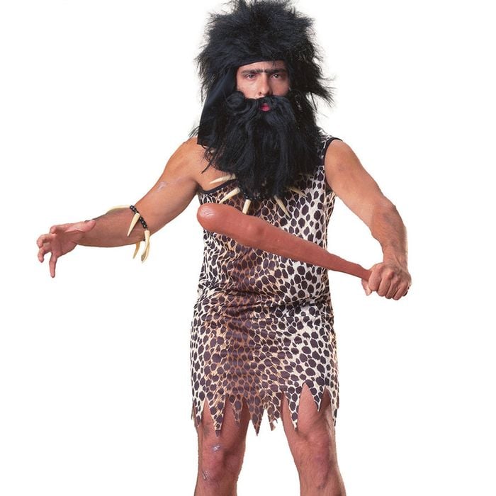 Prehistoric Mens Leopard Print Caveman Costume - Standard