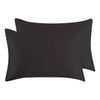Catzon 2 Pcs Luxury Silky Satin Pillowcases with Zipper for Hair and Skin 50X66cm-Black