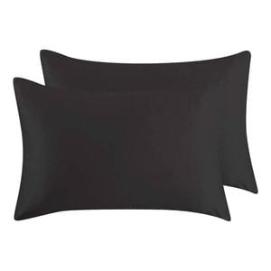 Catzon 2 Pcs Luxury Silky Satin Pillowcases with Zipper for Hair and Skin 50X66cm-Black