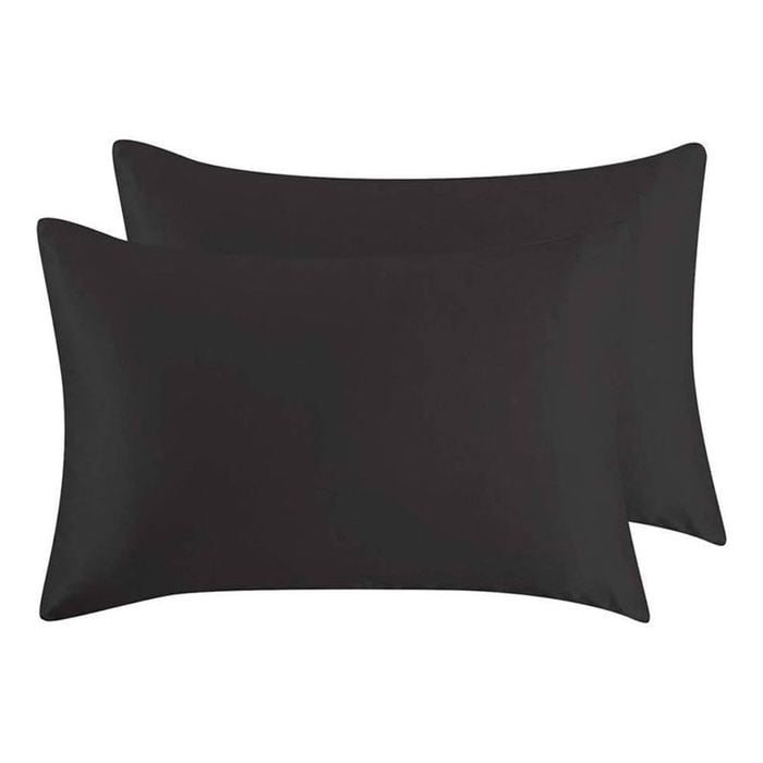 Catzon 2 Pcs Luxury Silky Satin Pillowcases with Zipper for Hair and Skin 50X66cm-Black