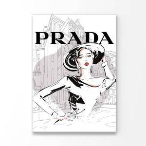 B&W Stylish Lady Print 100% Australian Made 60 x 90cm (Acrylic)