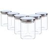 Argon Tableware Glass Storage Jar - Silver Lid - 750ml - Modern Round Scandi Organisation Container Glass Jar - Set Of 6