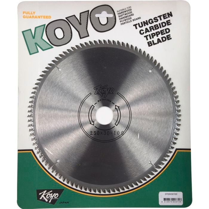Koyo 250mm 100T 30mm Bore Circular Saw Blade For Timber Cutting