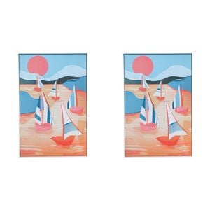 2PK LVD Framed Canvas Island Hopping Home Decor 40x60cm