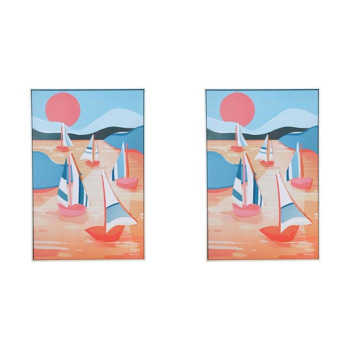2PK LVD Framed Canvas Island Hopping Home Decor 40x60cm
