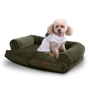 Charlie's Corduroy Dog Sofa Bed Green - Medium