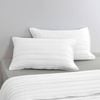 Dreamaker Superfine Washed Microfibre Stripe Quilted Standard Pillowcase Twin Pack White