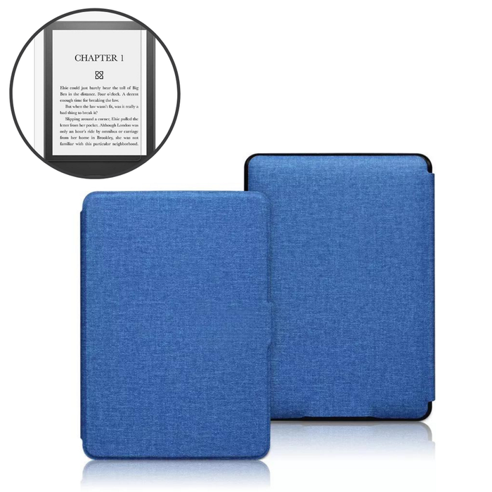 StylePro Package, Kindle Case Plus Screen Protector, Fabric Cover, For Kindle Paperwhite And Colorsoft 7", Blue