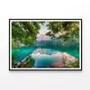 Sunset Over Lake with Mountain  Print 100% Australian Made 120x90cm  (Poster)