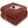 Laura Hill Heated Electric Blanket Throw Rug Coral Warm Fleece Winter Brown