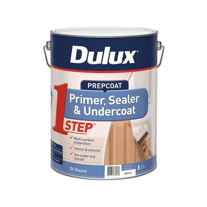 Dulux 10L White Prepcoat 1Step Oil Based Primer Sealer And Undercoat