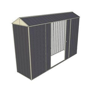 Build-a-Shed 0.8 x 3 x 2.1m Gable Double Sliding Side Door Shed - Grey