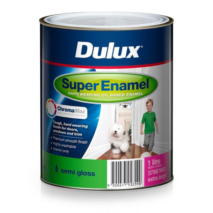Dulux 1L Super Enamel Paint Semi Gloss Extra Bright