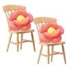 Soga 2x Red Double Flower Cushion Soft Floor Plush Pillow Home Decor