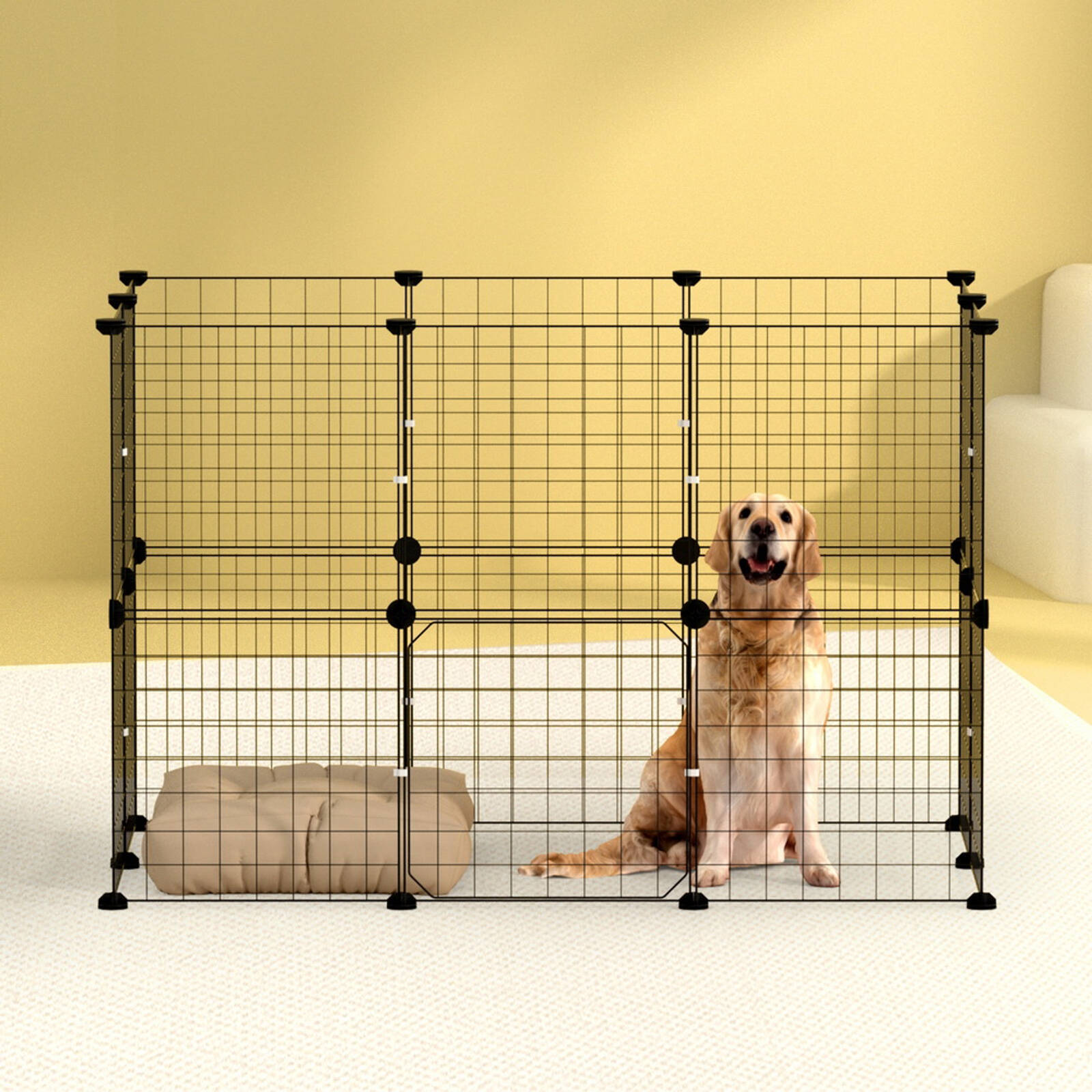 i.Pet Pet Dog Playpen Enclosure Cage 20 Panel Puppy Fence Play Pen Foldable Metal Bunnings Australia