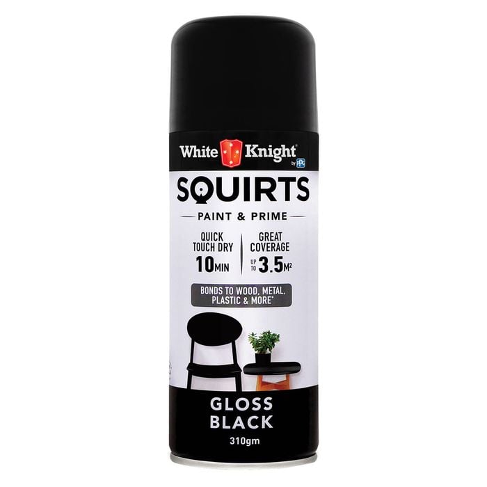Knight White 310g Black Gloss Squirts Spray Paint