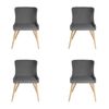 Pack of 4 | Osaka Upholstered Dining Chair | Natural Legs - Grey Fabric