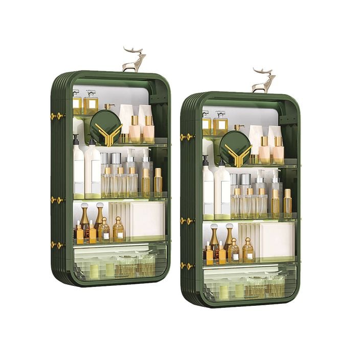 SOGA 2X Green Multi-Tier Cosmetic Storage Rack