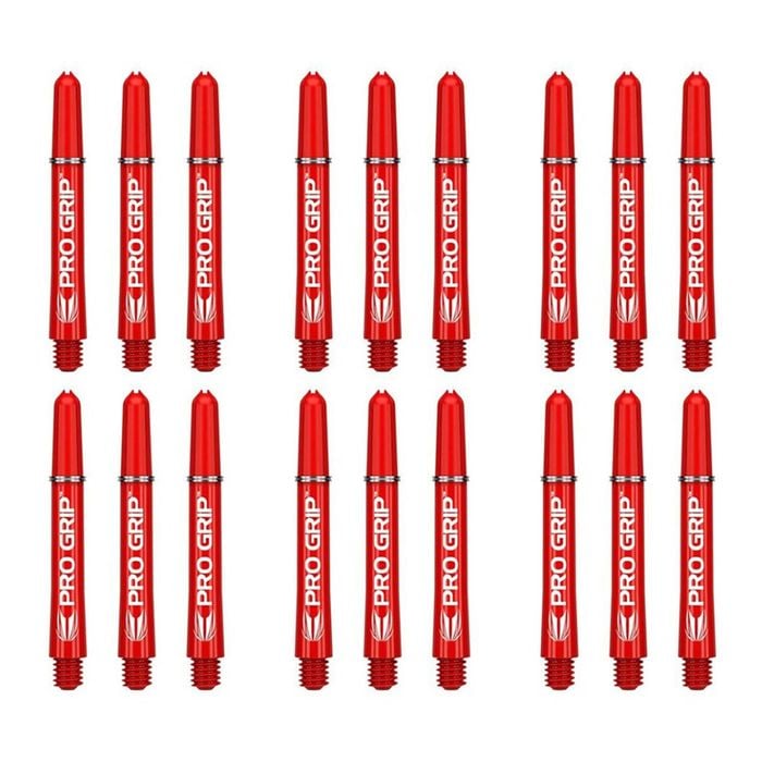 18pc Target Pro Grip Nylon Shaft Dart Flight Throw Game Accessory Medium Red