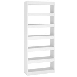 vidaXL Book Cabinet/Room Divider White Engineered Wood Bookcase Storage Rack