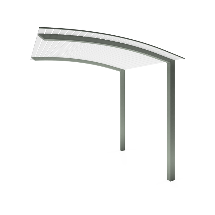 Exterior Life 4.5m Miami Curved Woodland Grey/Pearl White Pergola