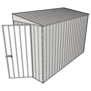 Build-A-Shed 1.2 x 3.0 x 2.0m Skillion No Side Doors Shed - Zinc