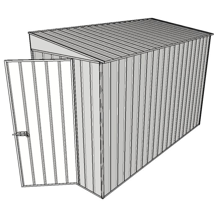 Build-A-Shed 1.2 x 3.0 x 2.0m Skillion No Side Doors Shed - Zinc