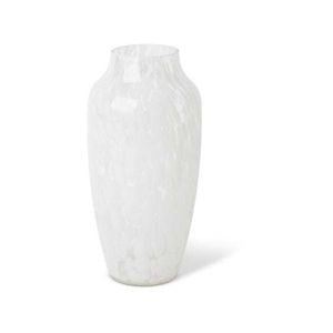 E Style 35cm Glass Freya Flower Vase Decor - White