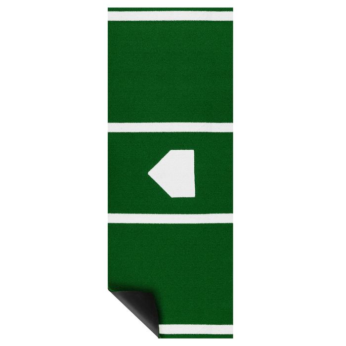 Costway Baseball & Softball Hitting Mat Roll-Up Batting Cage Training Mat w/Anti-Slip Rubber Backing-Green